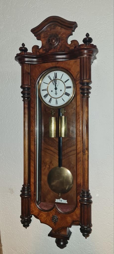Antieke Weense Regulator Wandklok - Loopt Nauwkeurig, Antiek en Kunst, Ophalen