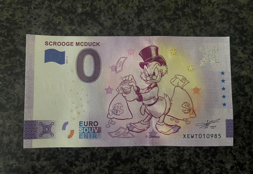 Dagobert Duck geld biljet brief geld euro biljet 0 euro, Postzegels en Munten, Bankbiljetten | Europa | Eurobiljetten, Ophalen of Verzenden