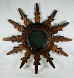 Vintage design houten sunburst spiegel tramp art, Ophalen of Verzenden