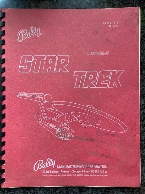 BALLY STAR TREK manual, Elektronisch, Bally, Ophalen of Verzenden, Zo goed als nieuw
