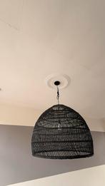 Zwarte Wicker Lamp Eetkamer/Veranda - 73x64cm, Huis en Inrichting, Lampen | Hanglampen, Ophalen, Gebruikt, Overige materialen