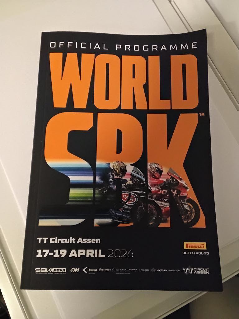 WK Superbike programma 2026 tt circuit assen, Ophalen of Verzenden, Zo goed als nieuw, Motoren