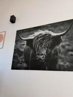 Prachtige schotse hooglander glasschilderij (buffel), Ophalen, Zo goed als nieuw, Schilderij, 100 tot 125 cm