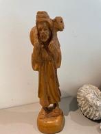 Oud houten beeld / houtsnijwerk. De Goede Herder. Handwerk., Ophalen