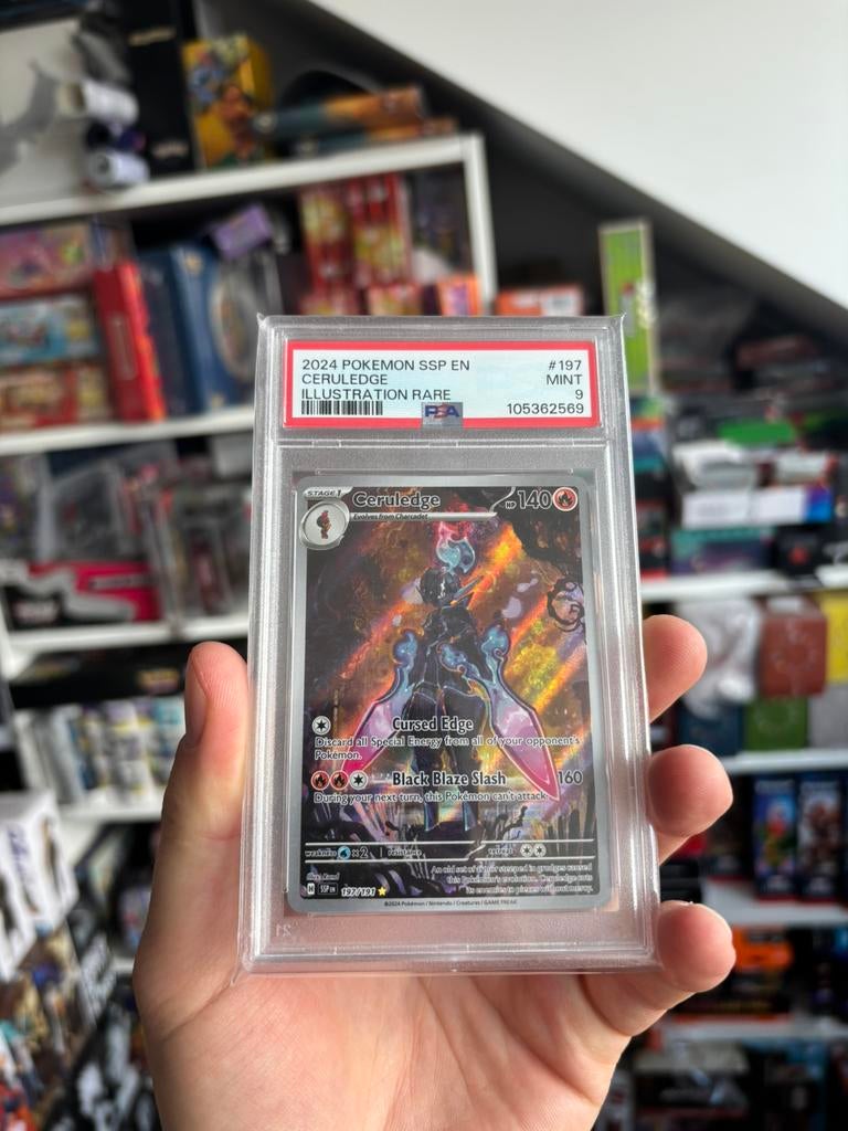 PSA 9 Ceruledge Illustration Rare 197/197 SVP 2024 SSP, Ophalen of Verzenden, Zo goed als nieuw