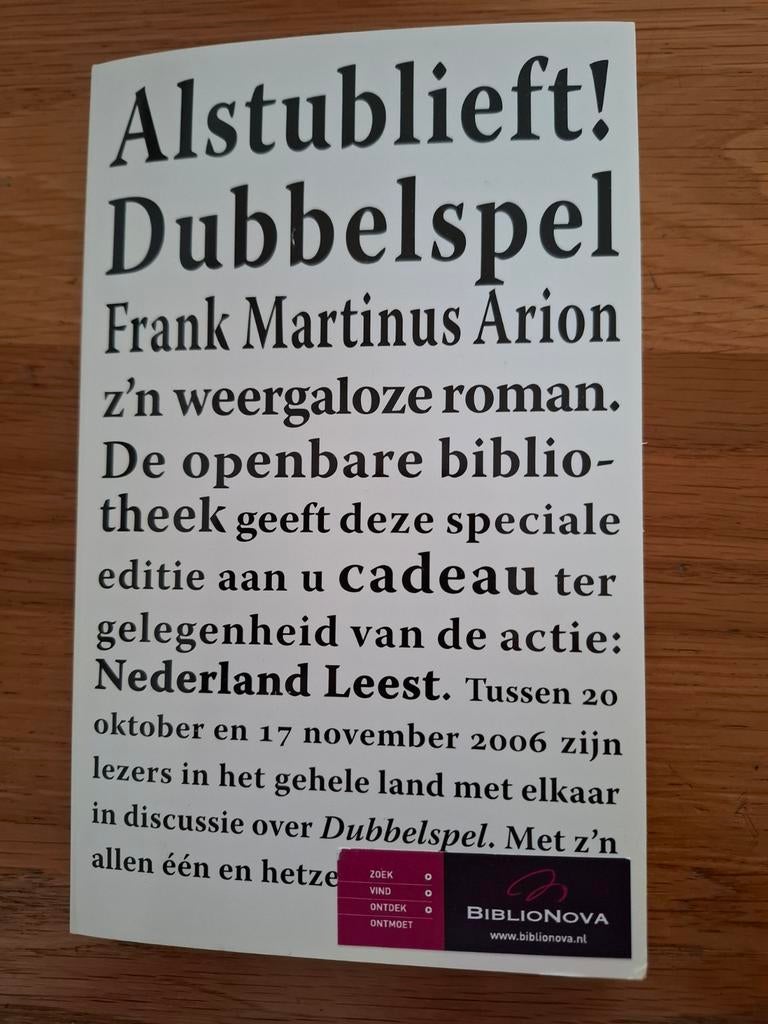 Dubbelspel - Frank Martinus Arion (Nederland Leest 2006), Nieuw, Ophalen of Verzenden, Nederland, Frank Martinus Arion