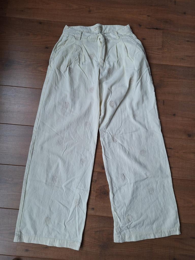 Maison Hotel Crème Broek met Werkje Maat S, Kleding | Dames, Broeken en Pantalons, Maison Hotel, Ophalen of Verzenden, Maat 36 (S)