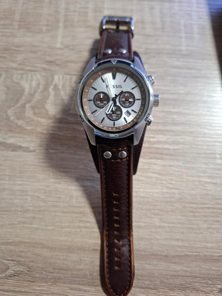 Fossil horloge met leren bandje, Ophalen of Verzenden