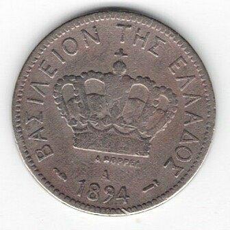 26-508 Griekenland 10 lepta 1894A, Postzegels en Munten, Munten | Europa | Niet-Euromunten, Losse munt, Overige landen, Ophalen of Verzenden
