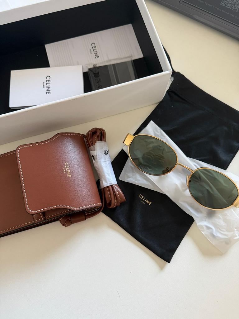 Celine Zonnebril CL000350 – Goud – Nieuw, Overige merken, Zonnebril, Overige kleuren, Nieuw