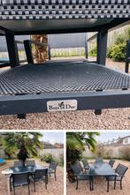 Luxe 5-delige Bois Le Duc Tuinset – Donkergrijs/Antraciet, Tuin en Terras, Ophalen, 5 zitplaatsen, Gebruikt, Aluminium