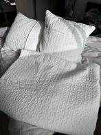 Witte Bedsprei / Deken met Kussenslopen, Gebruikt, Wit, Tweepersoons, Ophalen of Verzenden
