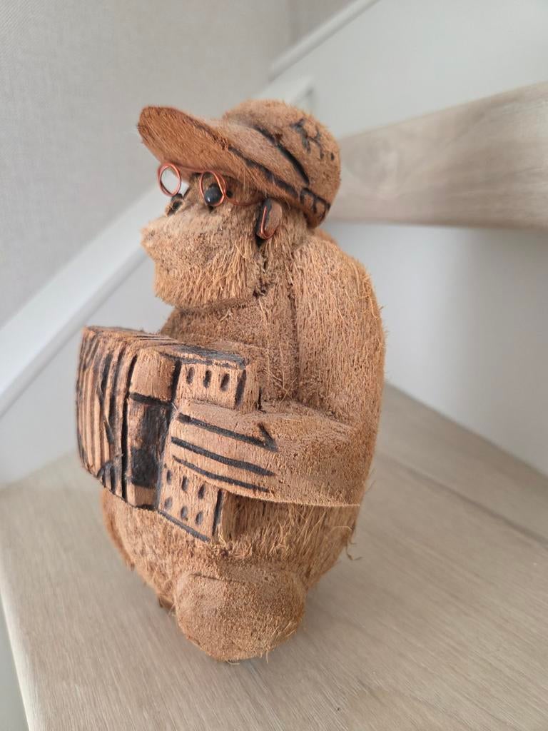 Vintage Kokosnoot Aapje Dominicaanse Republiek Jaren 70, Antiek en Kunst, Ophalen of Verzenden