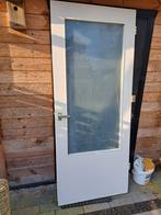 Stompe deur met geëtst glas, Ophalen, Glas, Binnendeur, 200 tot 215 cm