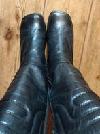 Gommus lederen motor(?) boots, 37, vierkante neus, gevoerd, Hoge laarzen, Zwart, Ophalen of Verzenden, Zo goed als nieuw