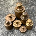 Antieke Messing Gewichtenset - Vintage Balansgewichten, Ophalen of Verzenden