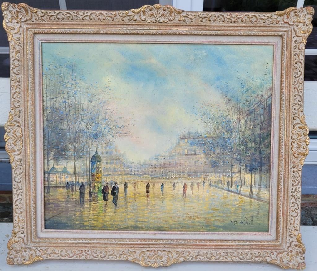 Roch KORDIAN, stadsgezicht in Parijs, Antiek en Kunst, Kunst | Schilderijen | Klassiek, Ophalen of Verzenden