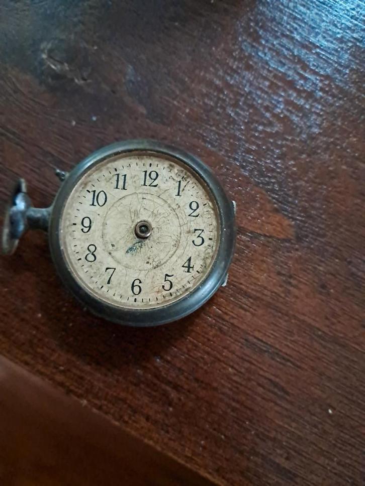 Antiek zakhorloge - Alleen wijzerplaat en kast, Antiek en Kunst, Antiek | Klokken, Ophalen of Verzenden