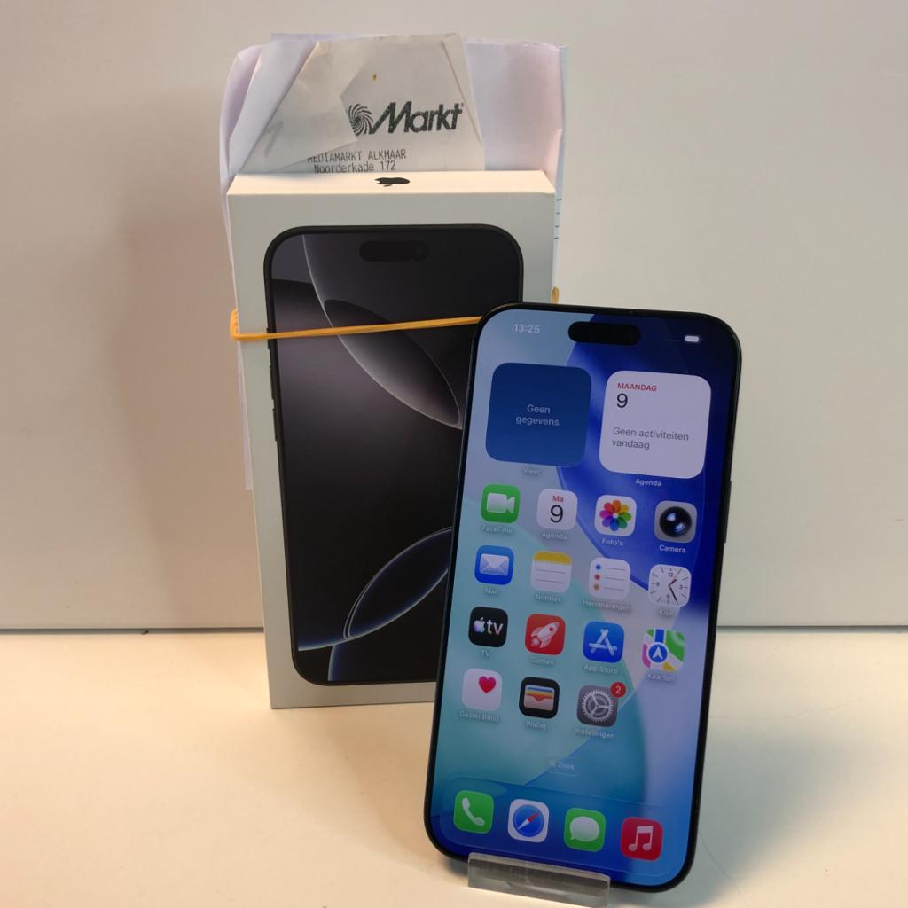 Apple iPhone 16 Pro Max 256GB Zwart | 93% | ZGAN! + Bon, Apple, Zo goed als nieuw, Support@apple.com, One Apple Park Way
Cupertino, CA 95014
United States