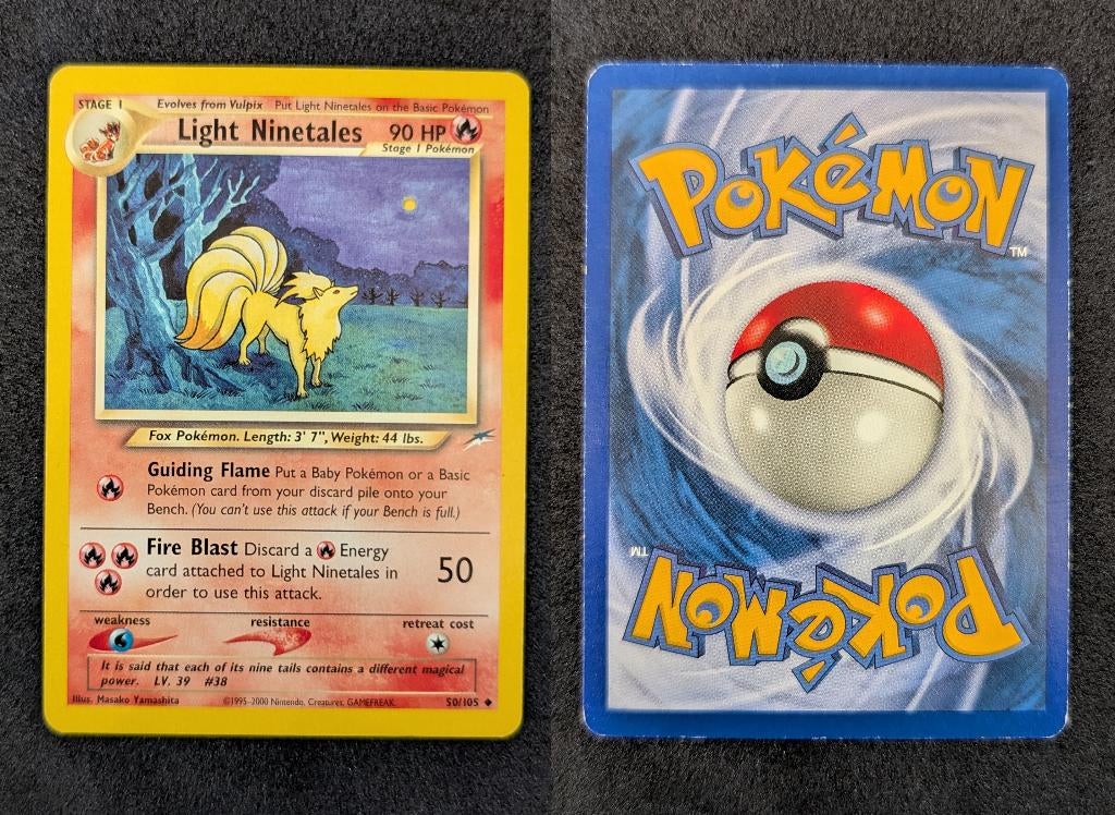 Light Ninetales 50/105 – Neo Destiny – Vintage Pokémon kaart, Ophalen of Verzenden, Zo goed als nieuw, Losse kaart
