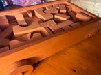 Houten karretje met bouwblokken (mist één wiel), Ophalen, Gebruikt, Overige merken