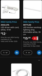 IKEA ANSLUTA LED driver met snoer en MITTLED LED strip, Ophalen, Gebruikt, Modern