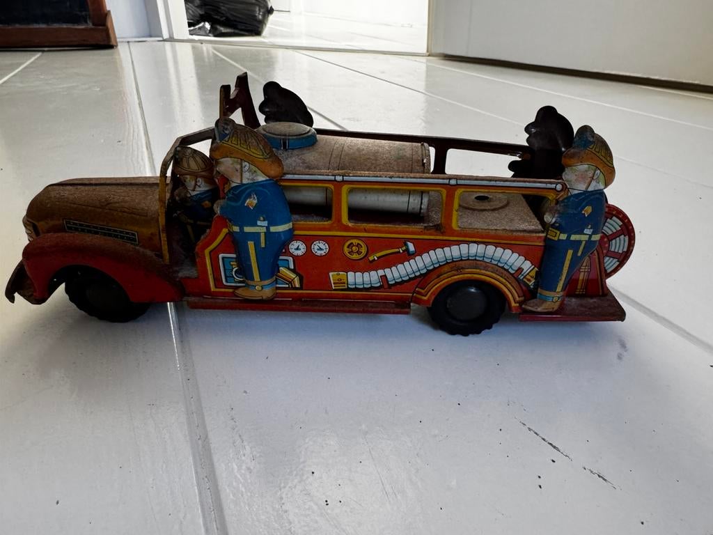 Antieke brandweerauto blik, Ophalen of Verzenden