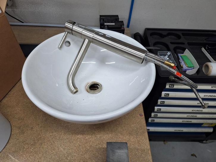 Witte Waskom, Doe-het-zelf en Verbouw, Sanitair, Wastafel, Ophalen