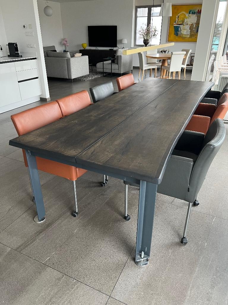 Masief EIKEN Tafel 290 x 100cm, Ophalen, Eikenhout, 200 cm of meer, Zo goed als nieuw