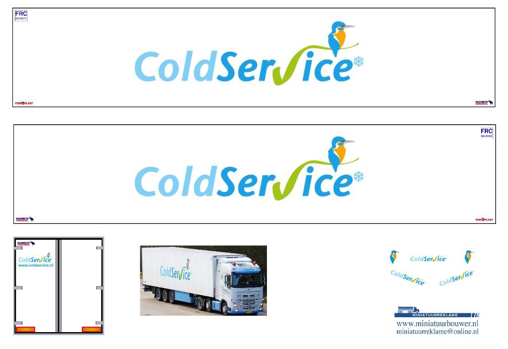 Vrachtauto decal 1:50 Coldservice Veghel, Verzenden, Nieuw, Bus of Vrachtwagen, Overige merken