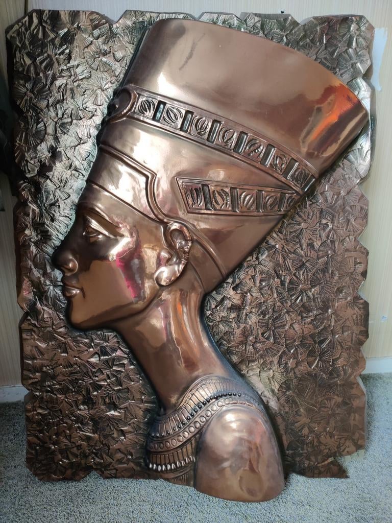 Grote unieke 3D Reclame Afbeelding Nefertiti 70 x 90 cm, Ophalen, Kunststof, 50 - 100 cm, Wanddecoratie