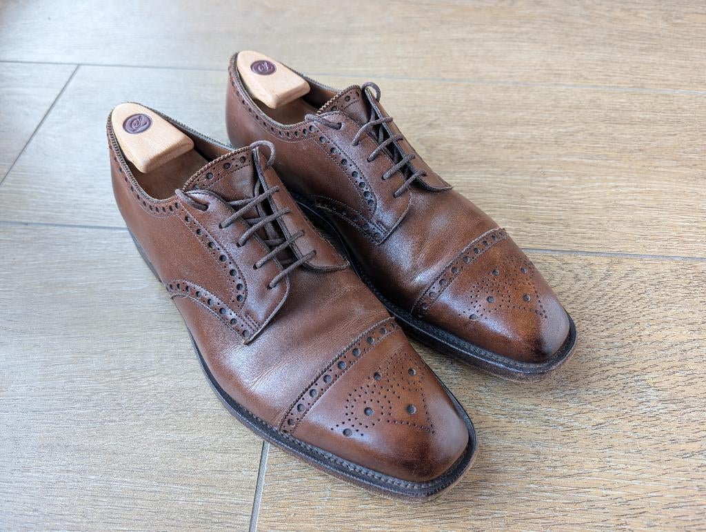 Edward Green dark oak antique schoenen maat 11-11.5D, Bruin, Verzenden, Boots, Gedragen
