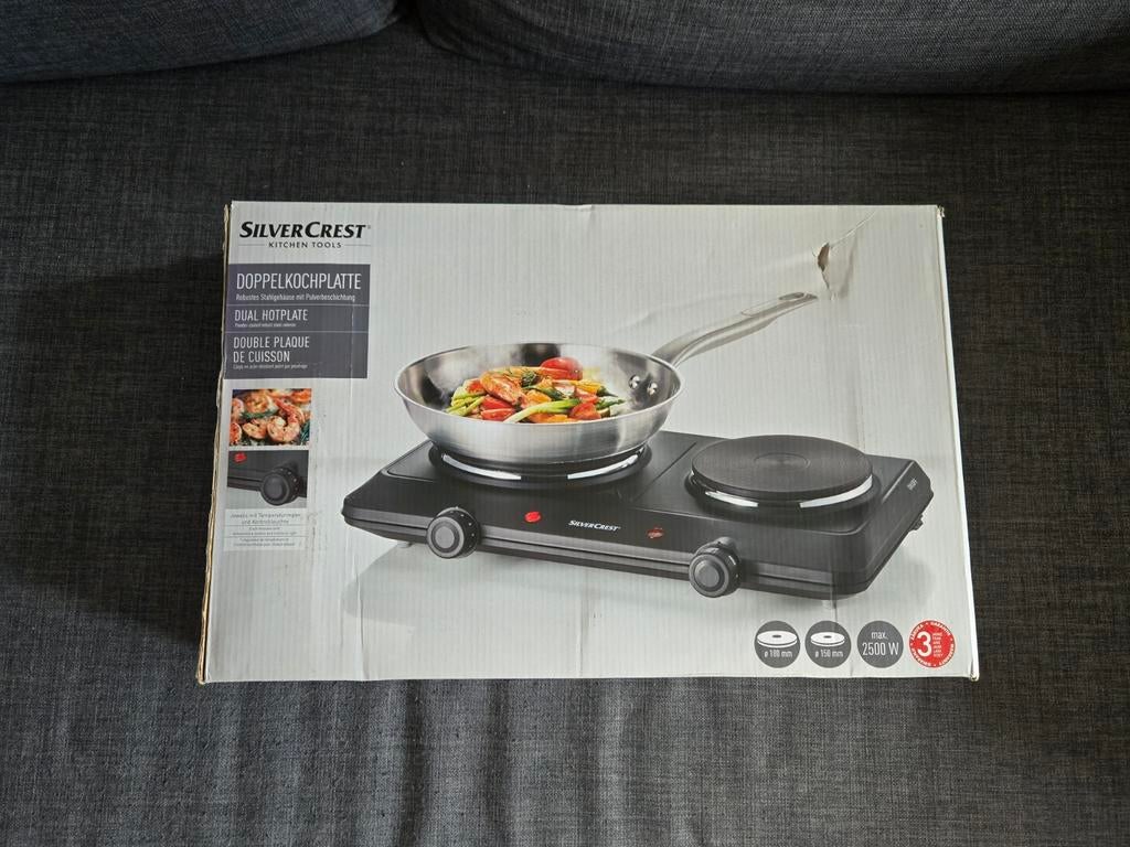 Nieuwe SilverCrest Dubbele Kookplaat - In Doos, Witgoed en Apparatuur, Kookplaten, Nieuw, 3 kookzones of minder, Ophalen of Verzenden