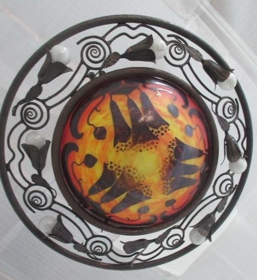 uitzonderlijke art deco lamp Schneider Le Verre Francais, Antiek en Kunst, Antiek | Lampen, Ophalen