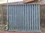 Gegalvaniseerd hekwerk met hanekam, diverse lengtes, Ophalen of Verzenden, Gebruikt, IJzer, Spijlenhekwerk