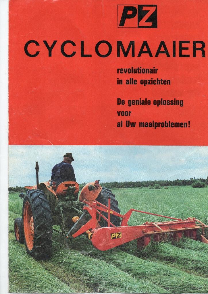 oude folder PZ cyclo maaier tractor, Boeken, Catalogussen en Folders, Ophalen of Verzenden, Gelezen, Folder