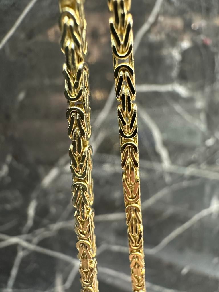 Prachtige 14k gouden byzantijnse koningsketting, Sieraden, Tassen en Uiterlijk, Kettingen, Ophalen of Verzenden, Nieuw, Goud