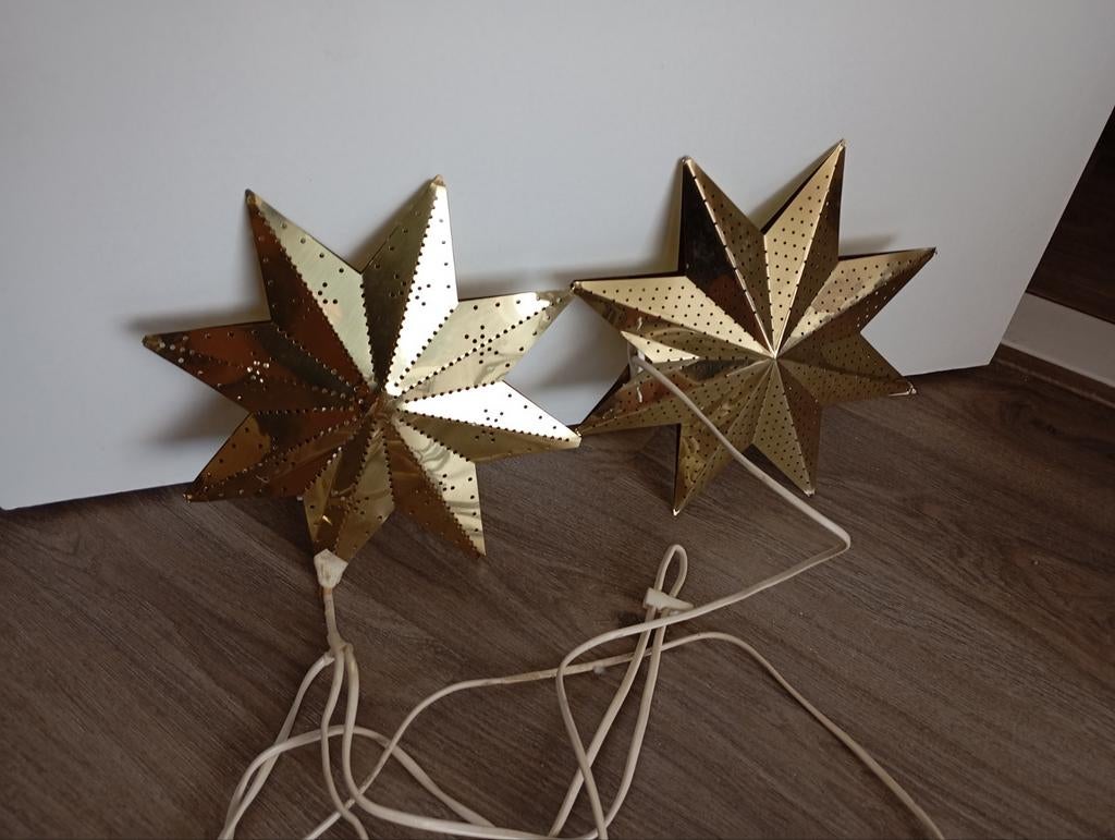 2 ANTIEKE METAAL STERREN LAMPEN NU 15€ ZIE FOTO,S, Diversen, Ophalen of Verzenden