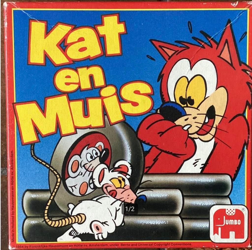 Kat en Muis – vintage gezelschapsspel, Ophalen of Verzenden, Zo goed als nieuw
