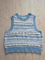 Spencer gilet blauw wit XS 34 gebreid Stradivarius, Kleding | Dames, Blauw, Ophalen of Verzenden, Zo goed als nieuw, Maat 34 (XS) of kleiner