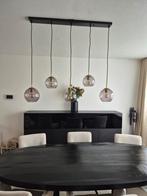 Zwarte eiken eettafel - Strak design voor 6 personen, Huis en Inrichting, Gebruikt, Modern, industrieel, 100 tot 150 cm, Eikenhout