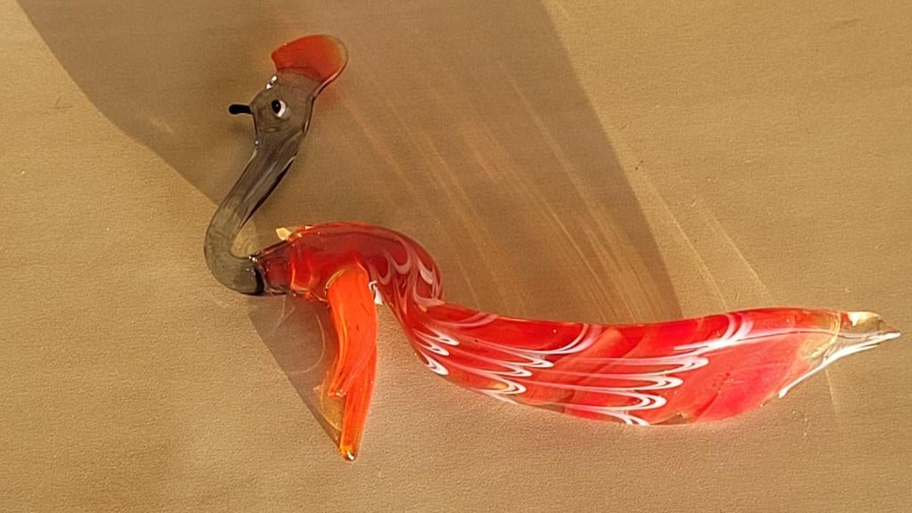 Glazen kleurrijke pauw, Verzamelen, Ophalen of Verzenden, Zo goed als nieuw, Dier