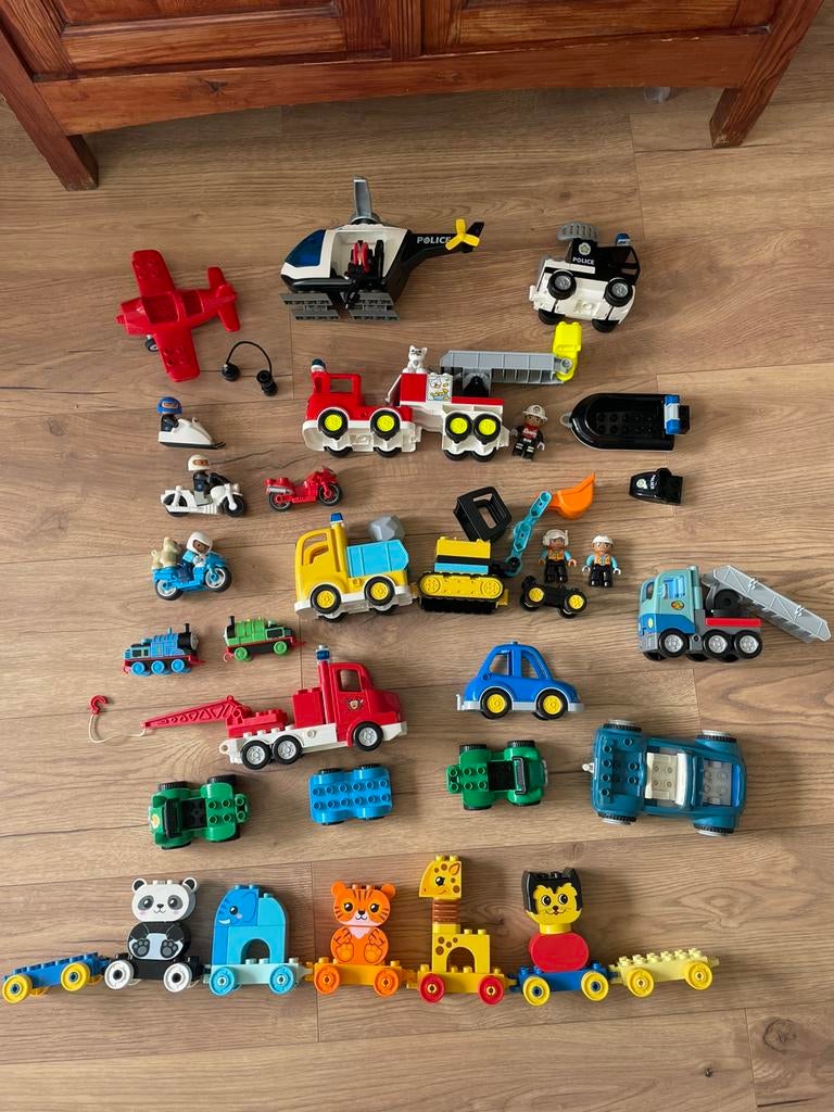 Grote set Lego Duplo platen,auto’s,motoren,blokken. Zie foto, Ophalen, Gebruikt
