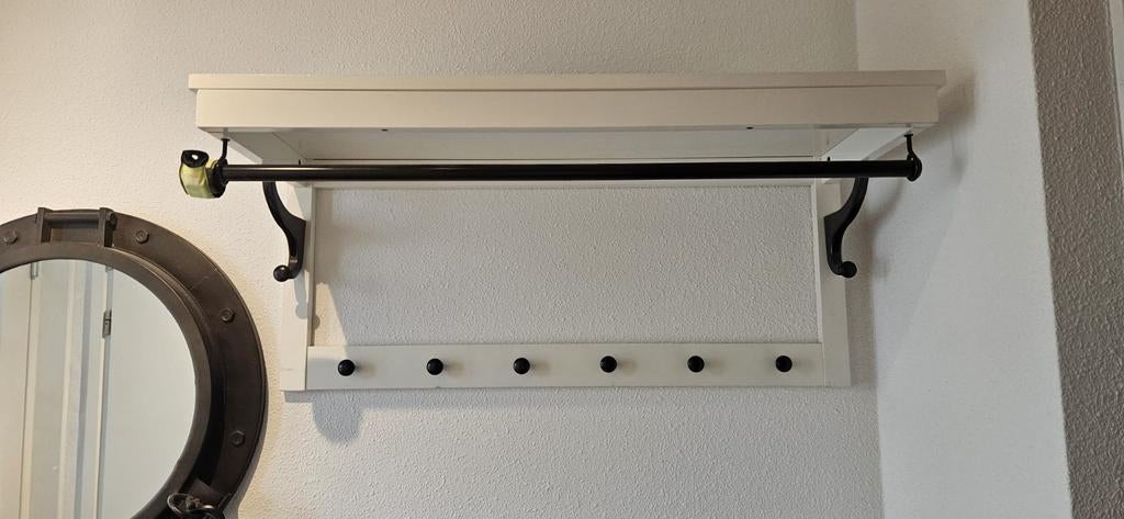 IKEA HEMNES Kapstok met Plank en Kledingroede, Gebruikt, Minder dan 100 cm, Hout, Ophalen