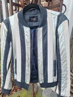 Leren jasje Ibana maat 38 donker blauw  wit zilver, Ophalen of Verzenden, Zo goed als nieuw, Maat 38/40 (M), Blauw