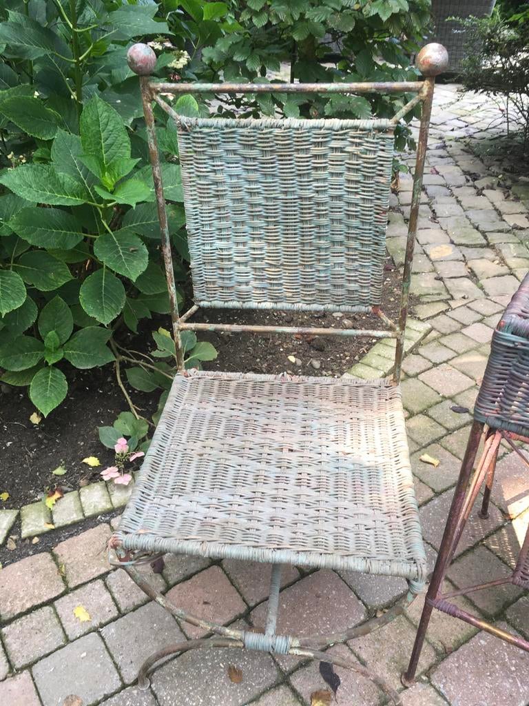 Brocante sidetable met 2 stoelen -, Ophalen