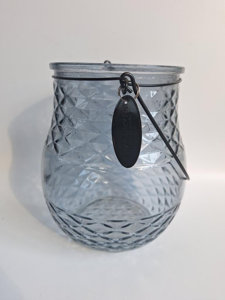 Mooi licht blauw windlicht riverdale, Huis en Inrichting, Overige materialen, Gevondenengemaakt@gmail.com, Riverdale, Blauw