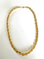 Vintage gedraaide goudkleurige touw korte  ketting, Verzenden, Gebruikt, Goud, Overige materialen
