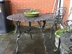 Leuk oud gietijzeren tuinset, Tuin en Terras, Ophalen, Gebruikt, Bank, Tuinset
