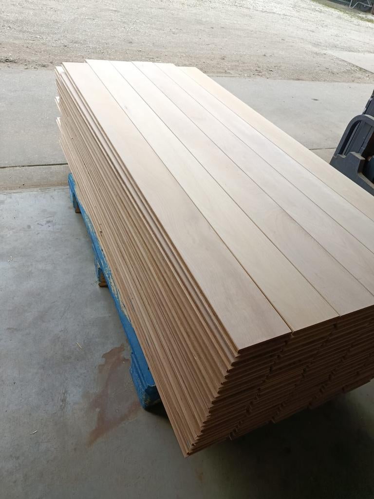 28M2 massieve beuken vloer #VERNIEUWD#, Doe-het-zelf en Verbouw, Vloerdelen en Plavuizen, 10 m² of meer, 10 tot 30 cm, Hout, 150 cm of meer